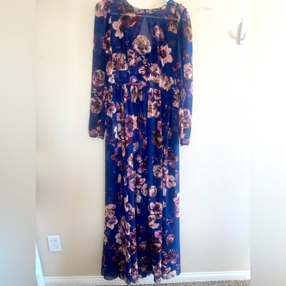 Free People Long Sleeve Floral Maxi Dress size 6 - Picture 1 of 6